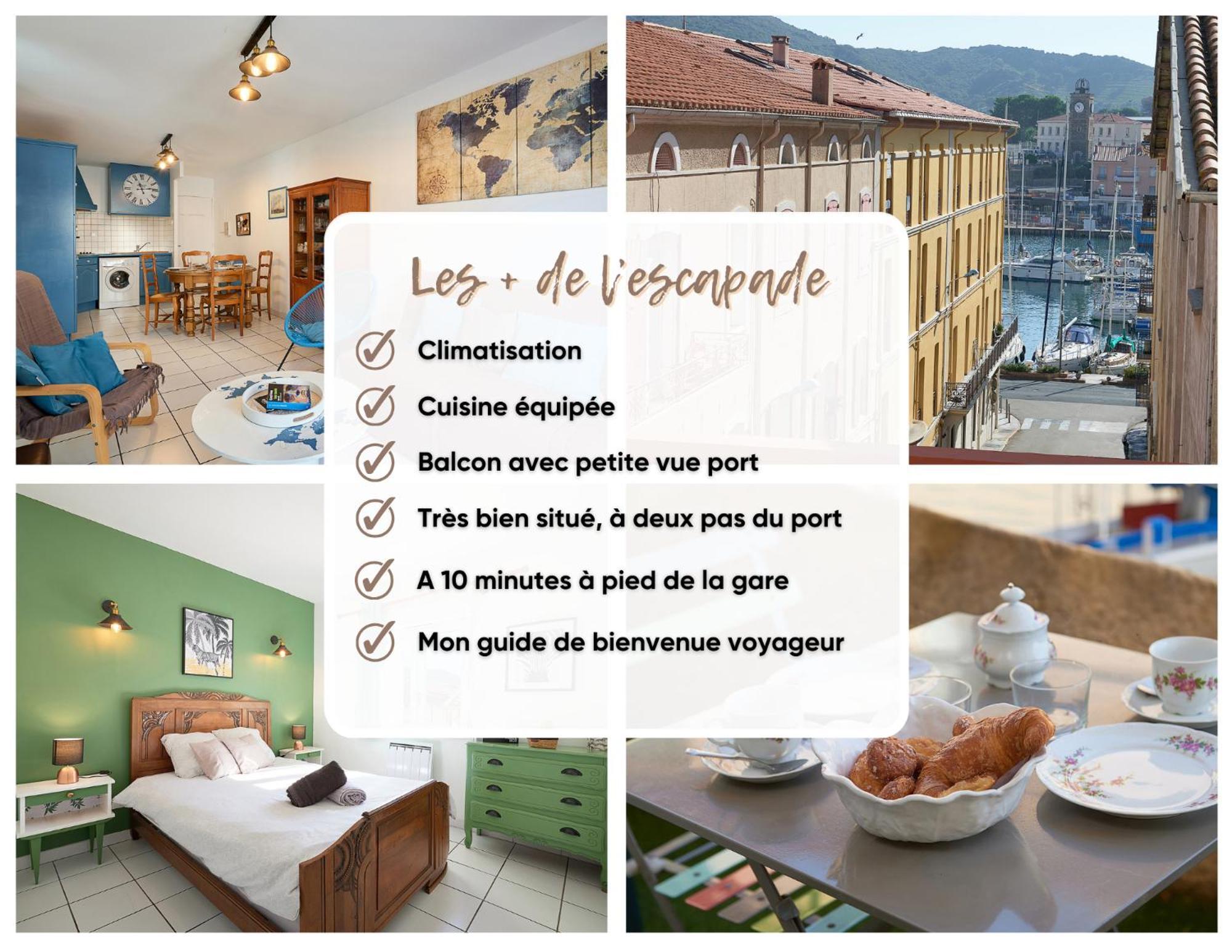 L'Escapade, Port A 200M, Climatisation Et Balcon Apartment Порт Вендрес Екстериор снимка