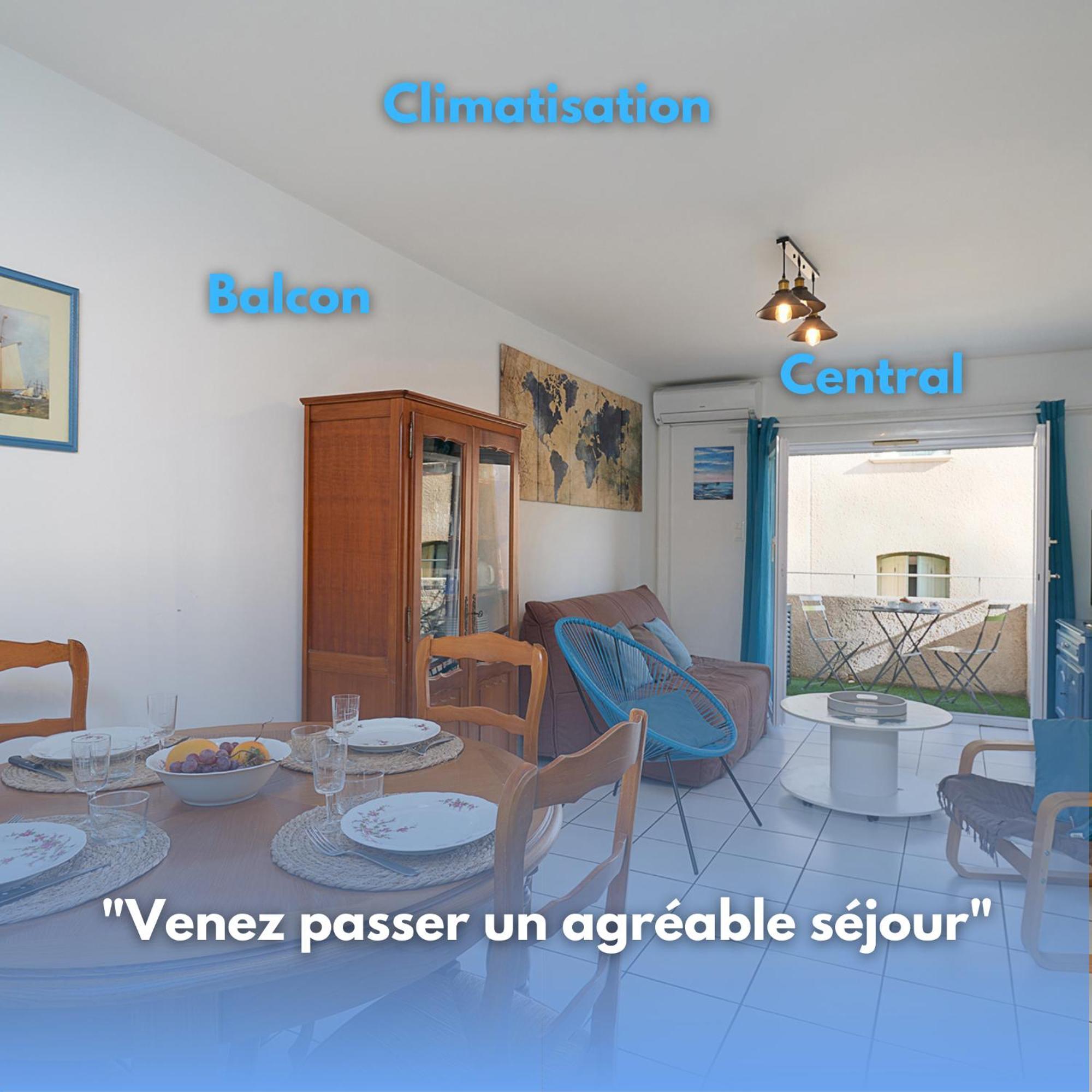 L'Escapade, Port A 200M, Climatisation Et Balcon Apartment Порт Вендрес Екстериор снимка